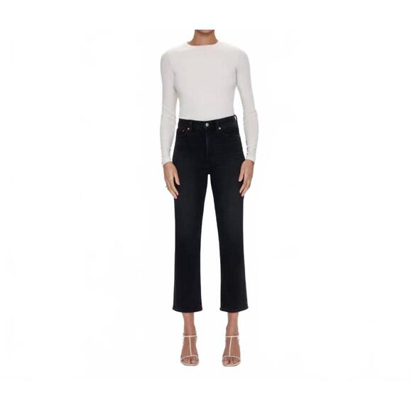 NEW PISTOLA charlie high rise classic straight jean in dark midnight